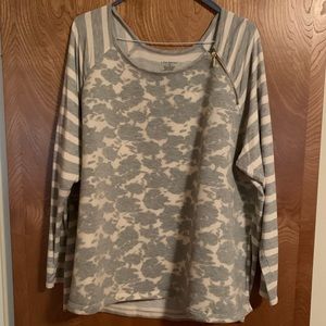 Lane Bryant floral and stripe top